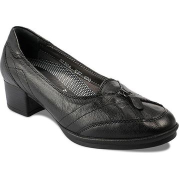 Forelli 57204-G PERLA Siyah Kadın Günlük Deri Comfort Ayakkabı