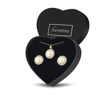 Forentina PS1364 İnci modeli Kolye Küpe Takı Seti