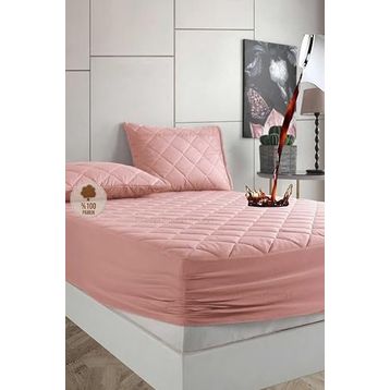 Formeya Pudra %100 Pamuk Kapitone Sıvı Geçirmez 160x200 CM Alez Fitted Çarşaf