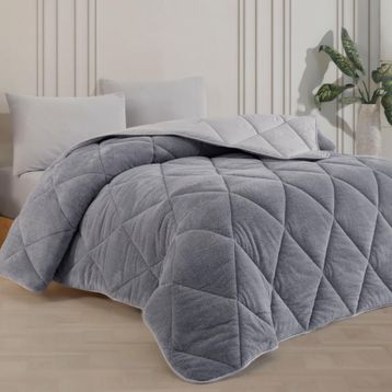 Formeya Tek Kişilik Lüx Gri Çift Taraflı 155x215 CM Welsoft Yorgan
