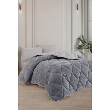 Formeya Tek Kişilik Lüx Gri Çift Taraflı 155x215 CM Welsoft Yorgan