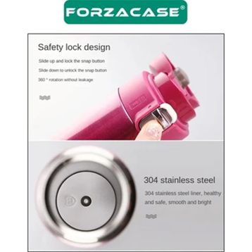 Forzacase FC432 Gümüş Paslanmaz Çelik 400 ml Sıcak Soğuk Tutan Çay Kahve Su Termosu