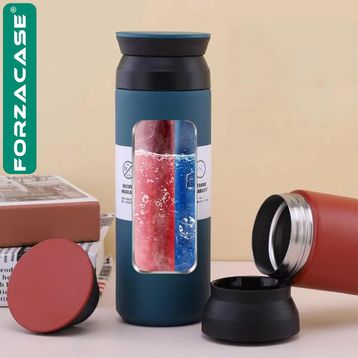 Forzacase FC942 Kırmızı Yeni Japon Tarzı Paslanmaz Çelik 500 ml Sıcak Soğuk Tutan Çay Kahve Su El Termosu