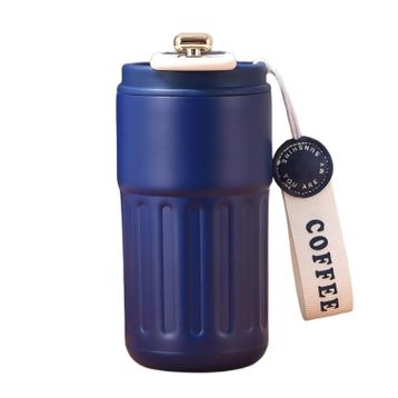 Forzacase FC944 Lacivert 316 Paslanmaz Çelik Termometreli 450 ml 6 Saat Sıcak Soğuk Tutan Çay Kahve Termosu