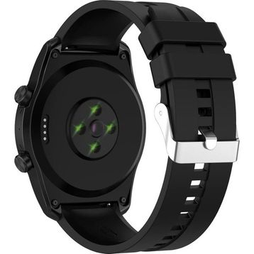 Forzacase Huawei Watch GT 4 FC369 Siyah 46 mm İçin Tokalı Çizgi Desen Silikon Kordon