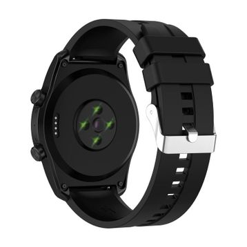 Forzacase Huawei Watch GT 4 FC369 Siyah 46 mm İçin Tokalı Çizgi Desen Silikon Kordon
