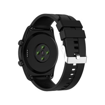 Forzacase Huawei Watch GT 4 FC369 Siyah 46 mm İçin Tokalı Çizgi Desen Silikon Kordon