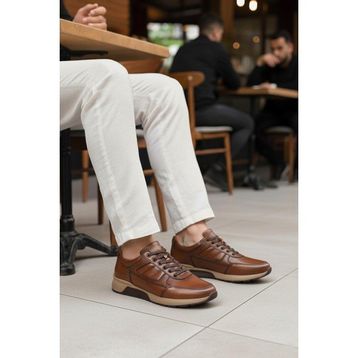 Fosco 2720-1 M Taba Hakiki Deri Erkek Günlük Ayakkabı