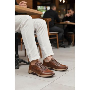 Fosco 2720-1 M Taba Hakiki Deri Erkek Günlük Ayakkabı