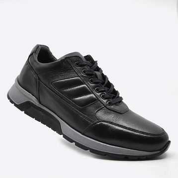 Fosco 2720 306 Siyah Hakiki Deri Sneaker Ayakkabı