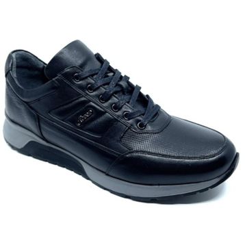 Fosco 2720 306 Siyah Hakiki Deri Sneaker Ayakkabı
