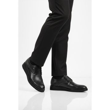 Fosco 3264 MSiyah Hakiki Deri Bağcıklı Erkek Klasik Ayakkabı