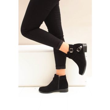 Fox Shoes A726193402 Siyah Süet Kadın Bot