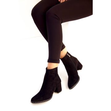 Fox Shoes C654013302 Siyah Süet Kadın Bot