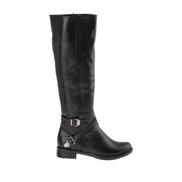 Fox Shoes E726203409 Siyah Cilt Suni Deri Kadın Çizme