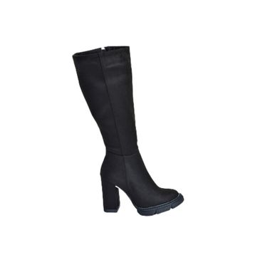 Fox Shoes L282770102 Siyah Süet Yüksek Topuklu Kadın Çizme