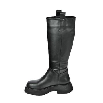 Fox Shoes L610130409 Siyah Suni Deri Günlük Kadın Çizme