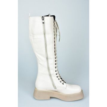 Fox Shoes L610130909 Bej Suni Deri Kadın Çizme