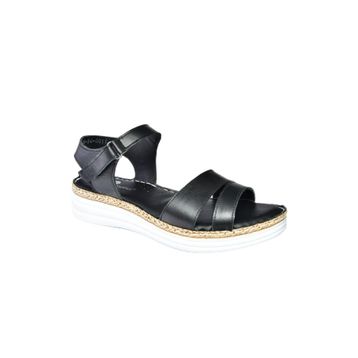 Fox Shoes P540061903 Siyah Hakiki Deri Kadın Sandalet