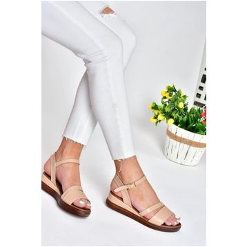 Fox Shoes P674300709 Ten Dolgu Topuklu Günlük Kadın Sandalet