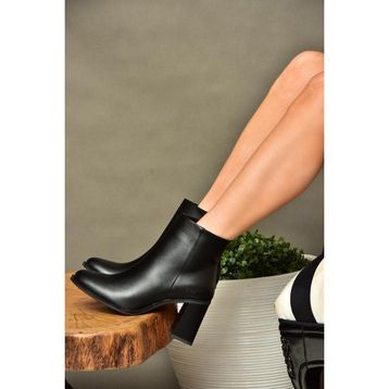 Fox Shoes R518101309 Siyah Kalın Topuklu Kadın Bot