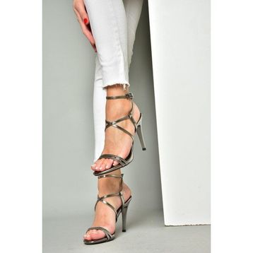 Fox Shoes S997066334 Platin Ayna İnce Topuklu Kadın Abiye Ayakkabı