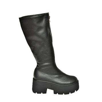 Fox Shoes T272903009 Siyah Kalın Tabanlı Kadın Çizme