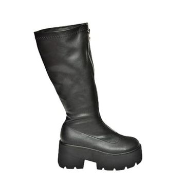 Fox Shoes T272903009 Siyah Kalın Tabanlı Kadın Çizme
