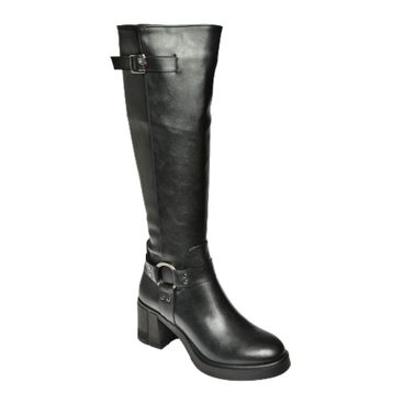 Fox Shoes T282832009 Siyah Kalın Topuklu Kadın Çizme