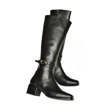 Fox Shoes T590142609 Siyah Kalın Topuklu Kadın Çizme