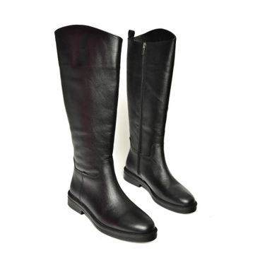 Fox Shoes T654000609 Siyah Düz Tabanlı Kadın Çizme