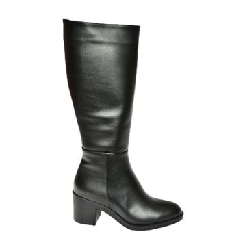 Fox Shoes T820076009 Siyah Kalın Topuklu Kadın Çizme