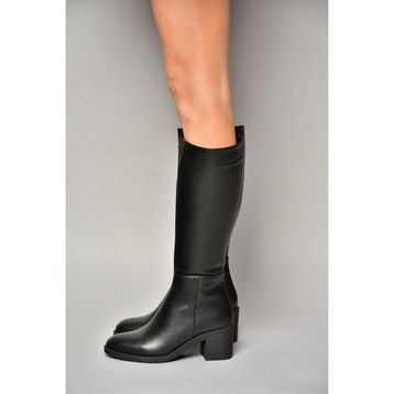 Fox Shoes T820076009 Siyah Kalın Topuklu Kadın Çizme