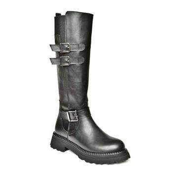 Fox Shoes T820857509 Siyah Düz Tabanlı Kadın Çizme