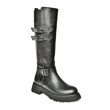 Fox Shoes T820857509 Siyah Düz Tabanlı Kadın Çizme