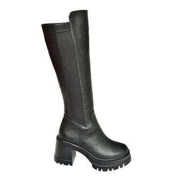 Fox Shoes T973390009 Siyah Kalın Topuklu Kadın Çizme
