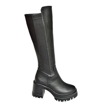 Fox Shoes T973390009 Siyah Kalın Topuklu Kadın Çizme
