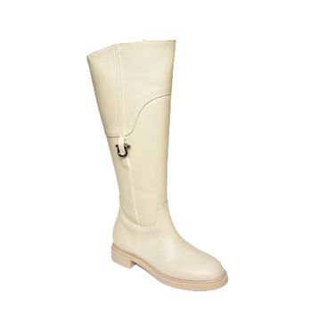 Fox Shoes T973600609 Bej Düz Taban Kadın Çizme