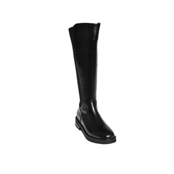 Fox Shoes V312212360 Siyah Rustik Arkası Lastik Detaylı Kadın Çizme