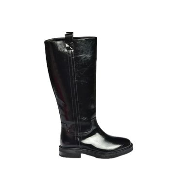 Fox Shoes V312513560 Siyah Rustik Alçak Topuklu Kadın Çizme