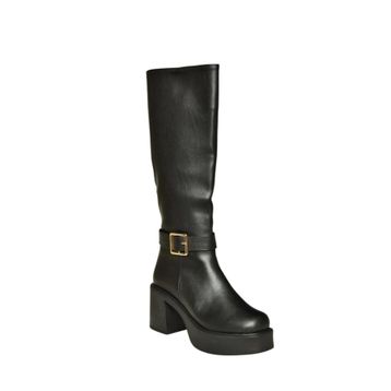 Fox Shoes V726454109 Siyah Kalın Topuklu Klasik Kadın Çizme