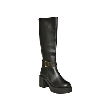 Fox Shoes V726454109 Siyah Kalın Topuklu Klasik Kadın Çizme