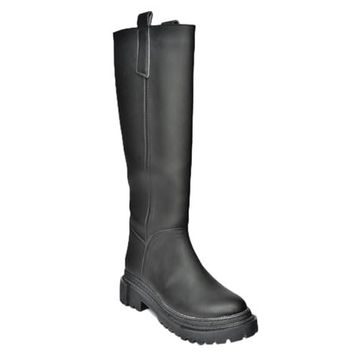 Fox Shoes V973222209 Siyah Kalın Tabanlı Binici Kadın Çizme