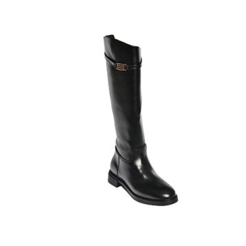 Fox Shoes V973720909 Siyah Klasik Alçak Tabanlı Kadın Çizme