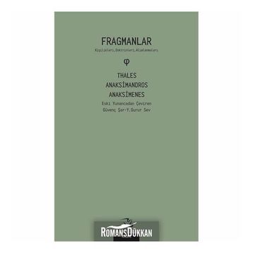 Fragmanlar - Anaksimandros Anaksimenes Thales