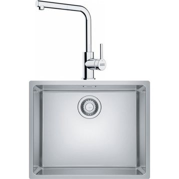 Franke MRX 110-50 Tezgah Altı Çelik Eviye + Lina L Krom Spiralli Mutfak Bataryası Seti