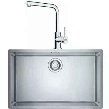 Franke MRX 110-70 Tezgah Altı Çelik Eviye + Lina L Krom Spiralli Mutfak Bataryası Seti