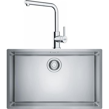 Franke MRX 110-70 Tezgah Altı Çelik Eviye + Lina L Krom Spiralli Mutfak Bataryası Seti