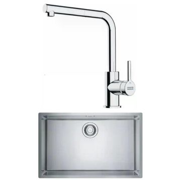 Franke MRX 110-70 Tezgah Altı Çelik Eviye + Lina L Krom Spiralli Mutfak Bataryası Seti