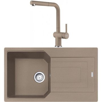 Franke UBG 611-86 Oyster Granit Eviye + Active Plus Doccia 2.0 Oyster Spiralli Mutfak Bataryası Seti